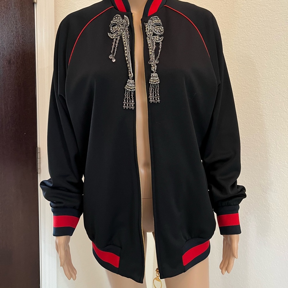 GUCCI NWT Life is Gucci Stone Embellished Motif Track Jacket